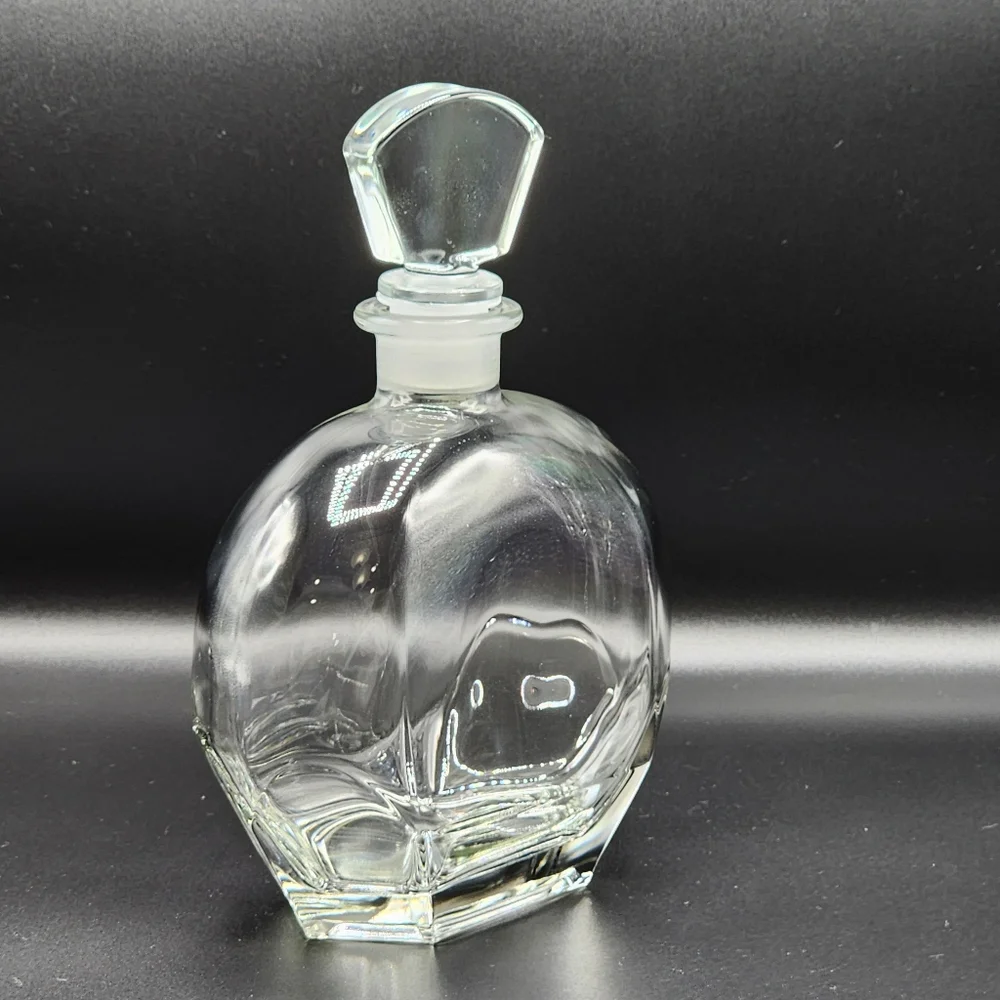 Vintage Italian Fine Clear Glass Bottle Carafe‎ Decanter With Stopper